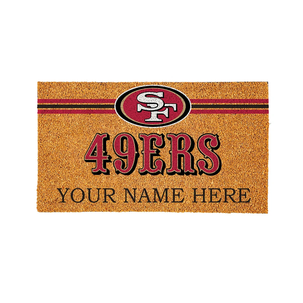 San Francisco 49ers 28" x 16" Personalized Team Logo Outdoor Coir Mat