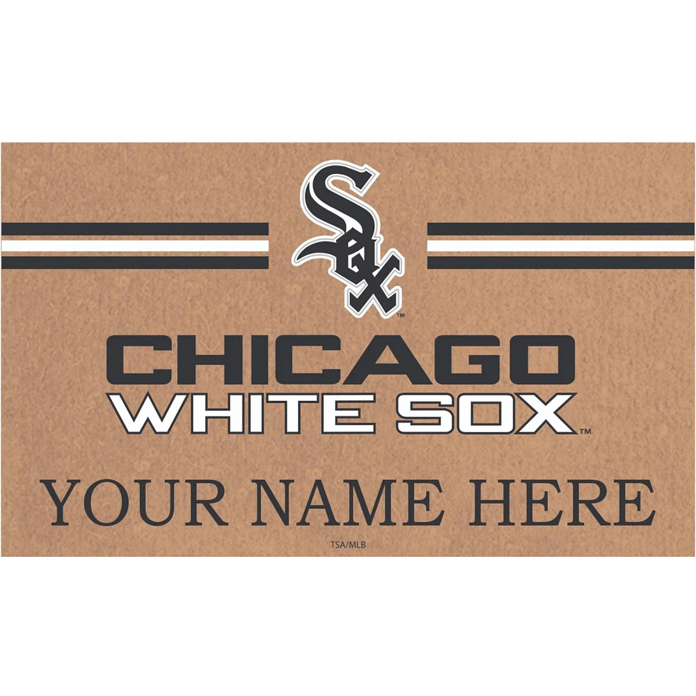 Chicago White Sox 28" x 16" Personalized Team Logo Outdoor Coir Mat