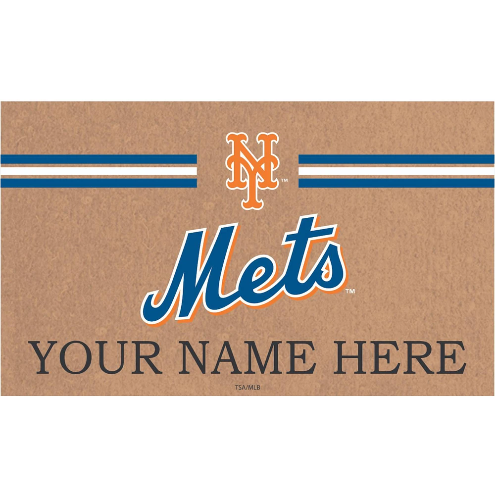 New York Mets 28" x 16" Personalized Team Logo Outdoor Coir Mat