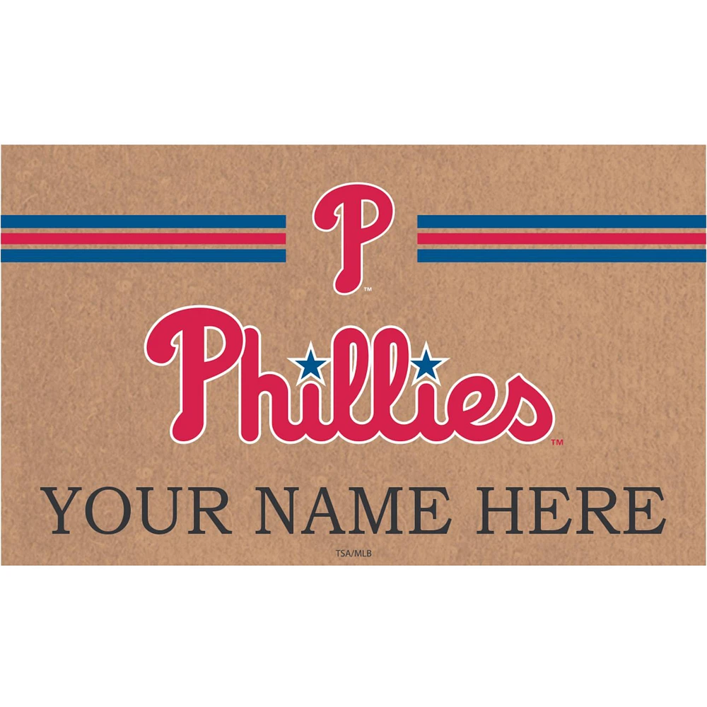 Philadelphia Phillies 28" x 16" Personalized Team Logo Outdoor Coir Mat