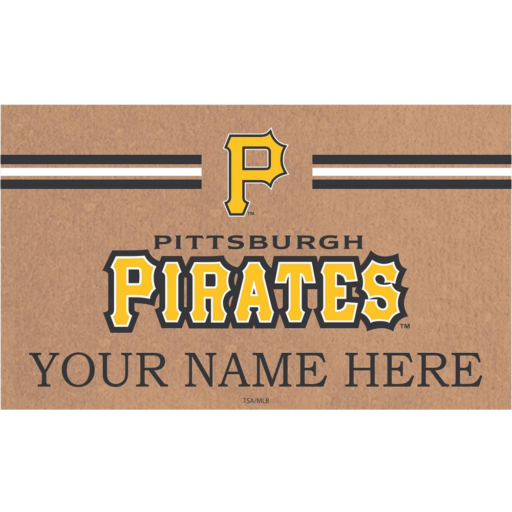Pittsburgh Pirates 28" x 16" Personalized Team Logo Outdoor Coir Mat
