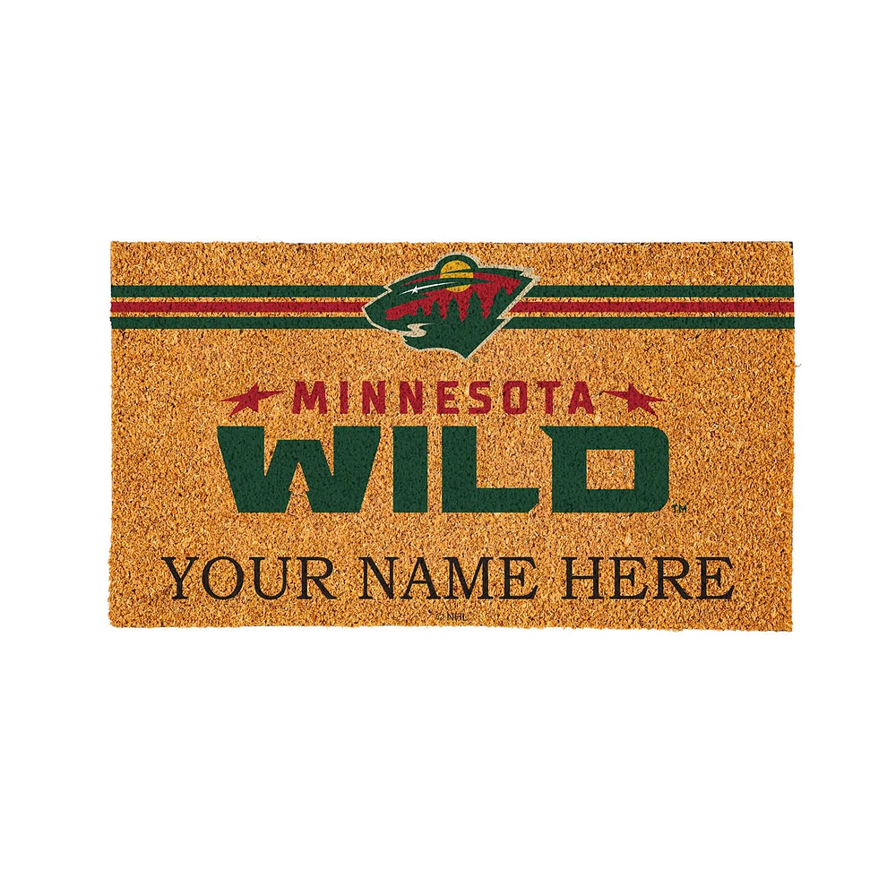 Minnesota Wild 28" x 16" Personalized Team Logo Outdoor Coir Mat