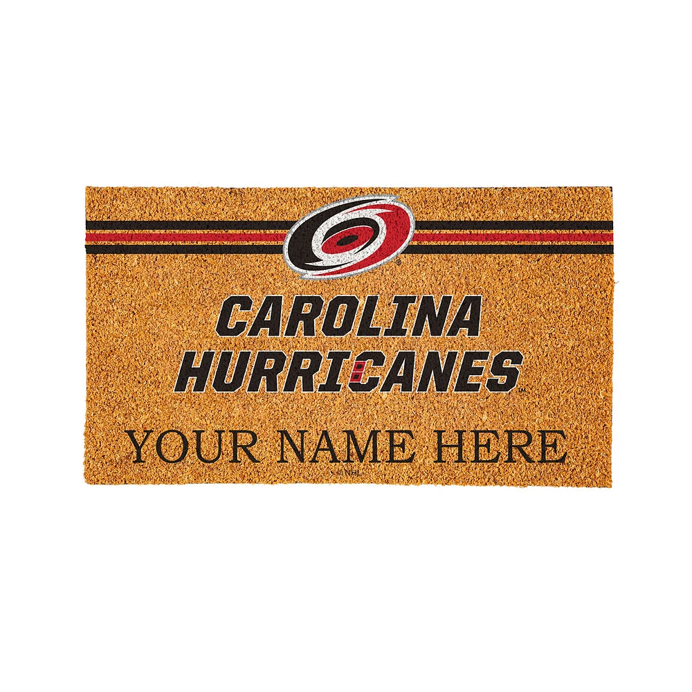 Carolina Hurricanes 28" x 16" Personalized Team Logo Outdoor Coir Mat