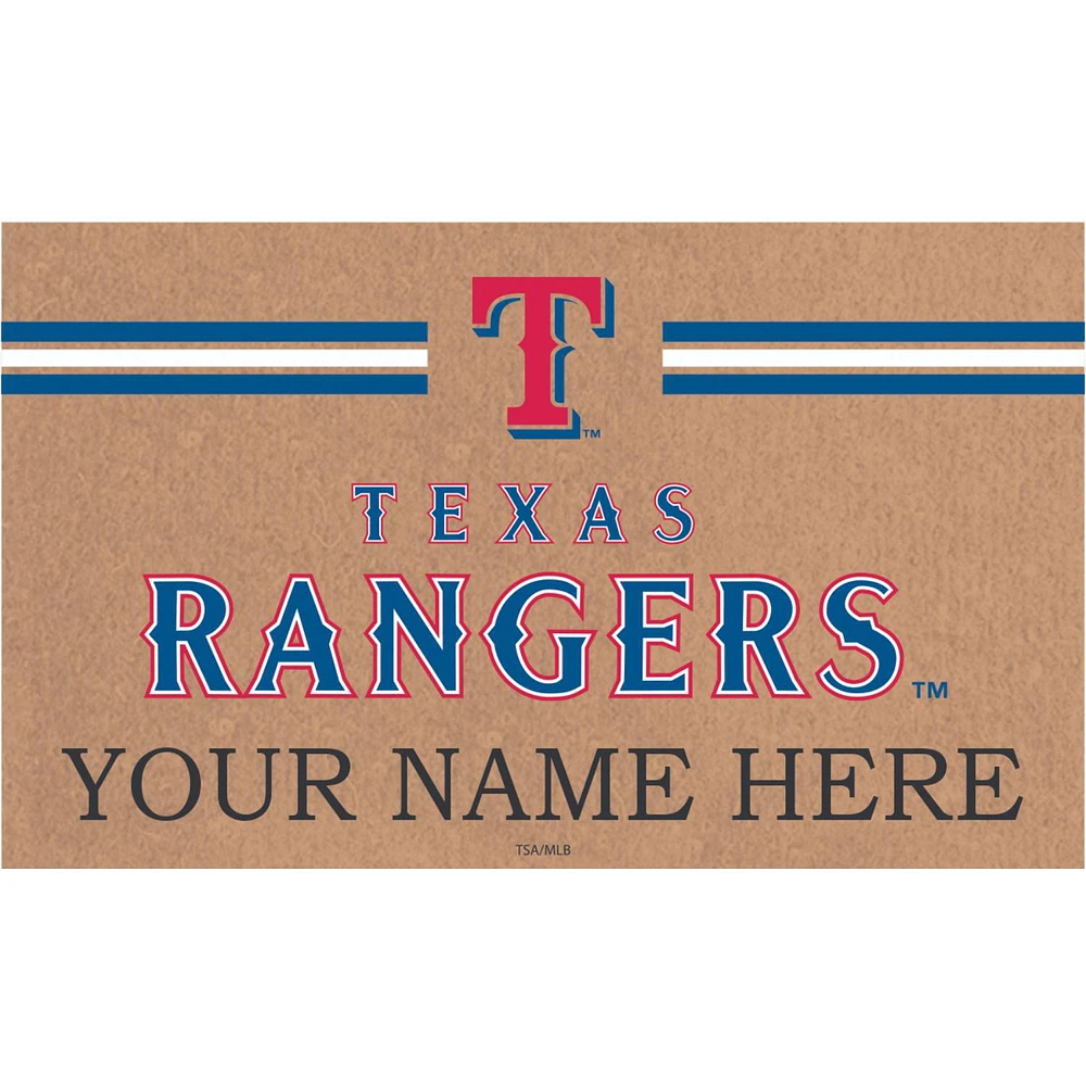 Texas Rangers 28" x 16" Personalized Team Logo Outdoor Coir Mat