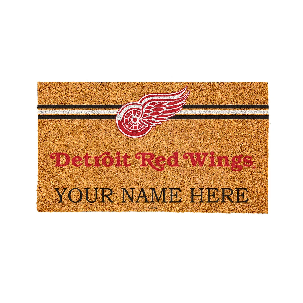 Detroit Red Wings 28" x 16" Personalized Team Logo Outdoor Coir Mat
