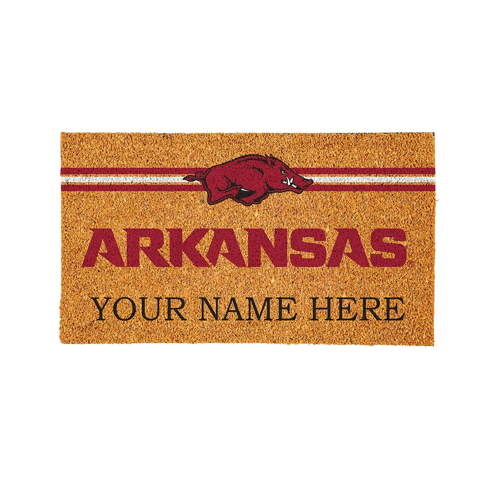 Arkansas Razorbacks 28" x 16" Personalized Team Logo Outdoor Coir Mat