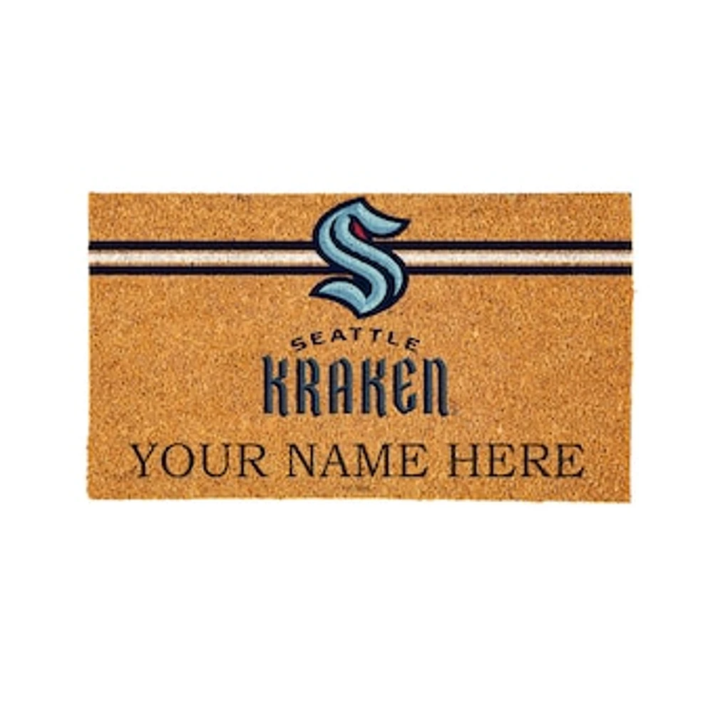 Seattle Kraken 28" x 16" Personalized Team Logo Outdoor Coir Mat
