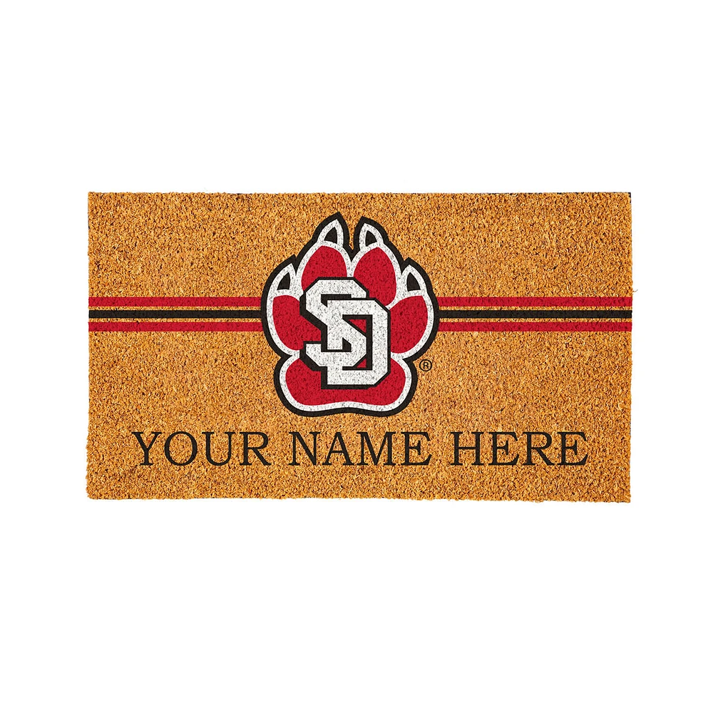 South Dakota Coyotes 28" x 16" Personalized Team Logo Outdoor Coir Mat