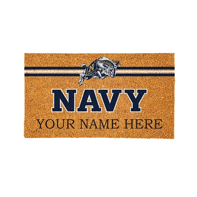 Navy Midshipmen 28" x 16" Personalized Team Logo Outdoor Coir Mat