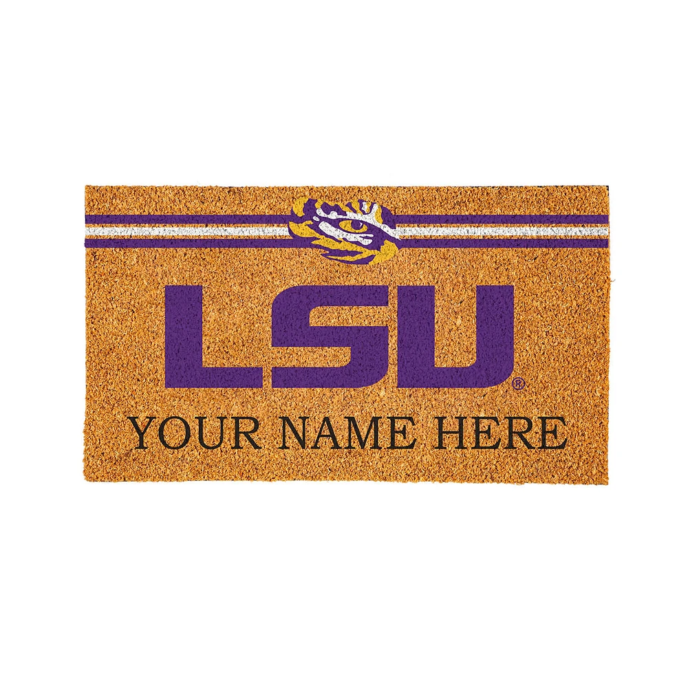LSU Tigers 28" x 16" Personalized Team Logo Outdoor Coir Mat
