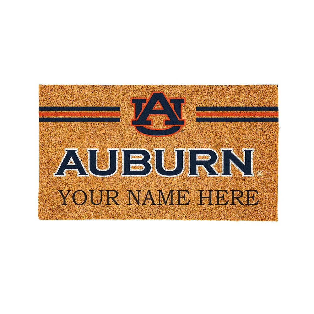 Auburn Tigers 28" x 16" Personalized Team Logo Outdoor Coir Mat