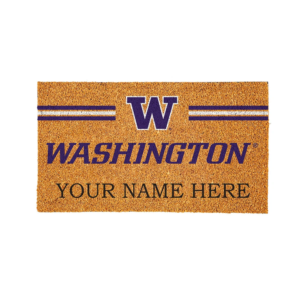 Washington Huskies 28" x 16" Personalized Team Logo Outdoor Coir Mat