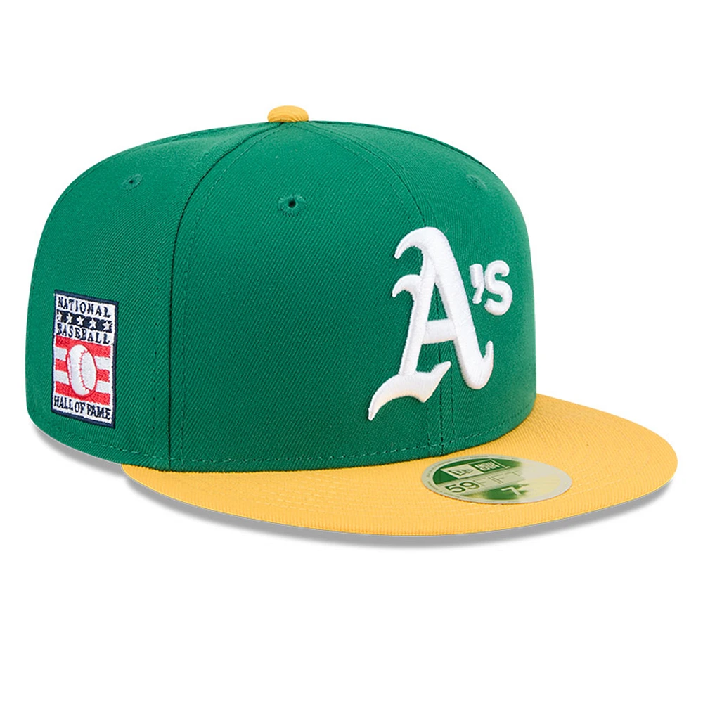 Men's New Era Green Athletics Baseball Hall of Fame 59FIFTY Fitted Hat