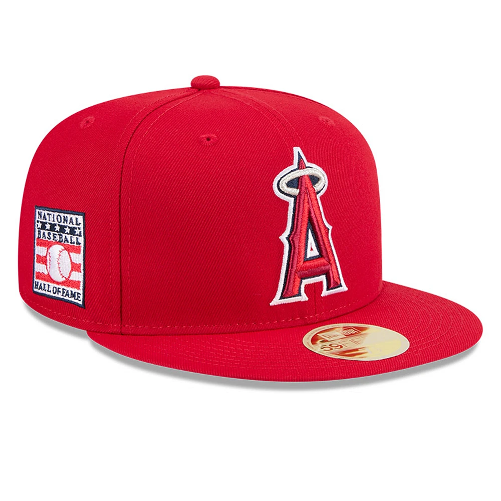 Men's New Era Red Los Angeles Angels Baseball Hall of Fame 59FIFTY Fitted Hat