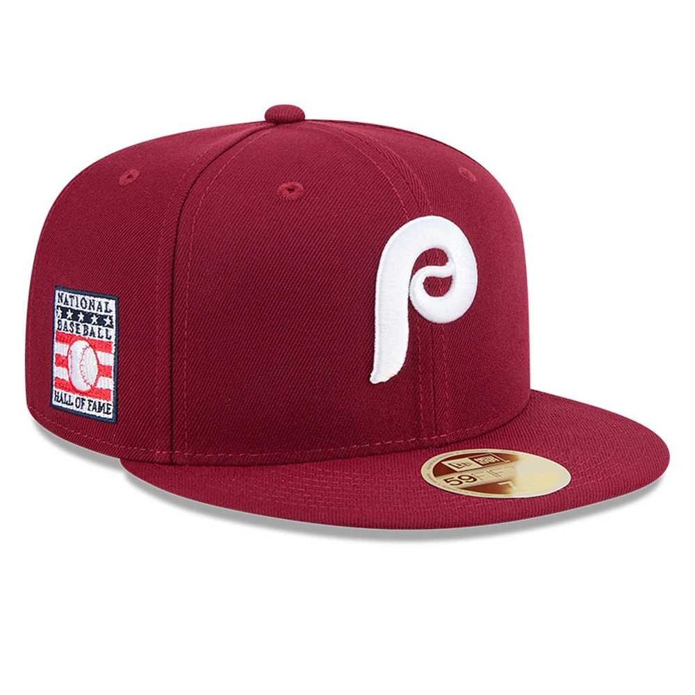 Men's New Era Maroon Philadelphia Phillies Baseball Hall of Fame 59FIFTY Fitted Hat