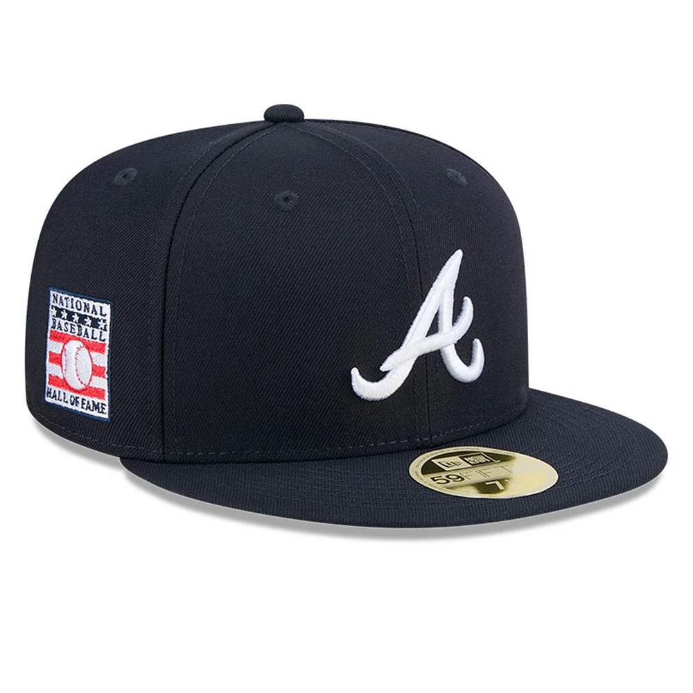 Men's New Era Navy Atlanta Braves Baseball Hall of Fame 59FIFTY Fitted Hat