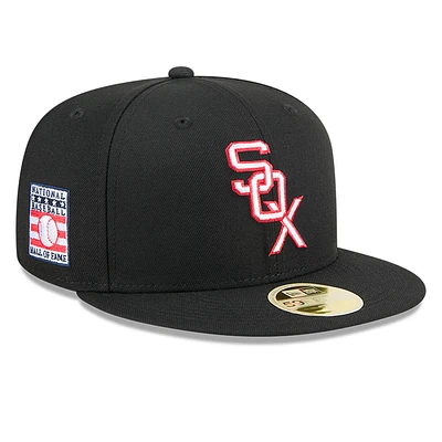 Men's New Era Black Chicago White Sox Baseball Hall of Fame 59FIFTY Fitted Hat