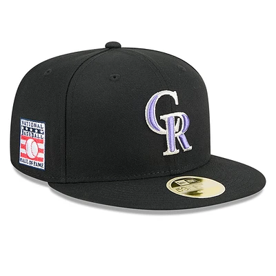 Men's New Era Black Colorado Rockies Baseball Hall of Fame 59FIFTY Fitted Hat