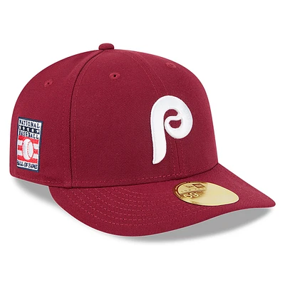 Men's New Era Maroon Philadelphia Phillies Baseball Hall of Fame 59FIFTY Low Profile Fitted Hat