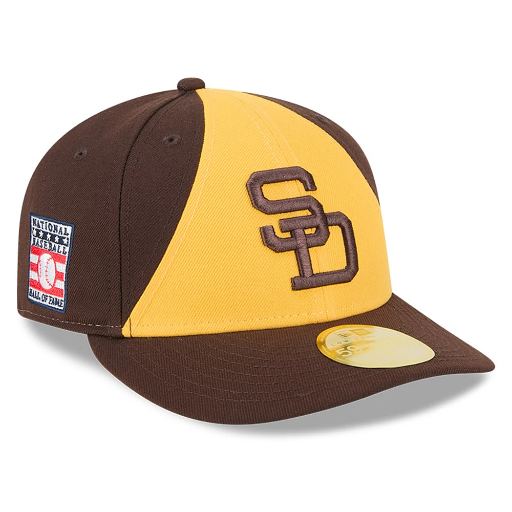 Men's New Era Brown/Gold San Diego Padres Baseball Hall of Fame 59FIFTY Low Profile Fitted Hat