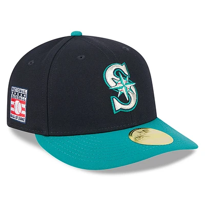 Men's New Era Navy/Aqua Seattle Mariners Baseball Hall of Fame 59FIFTY Low Profile Fitted Hat
