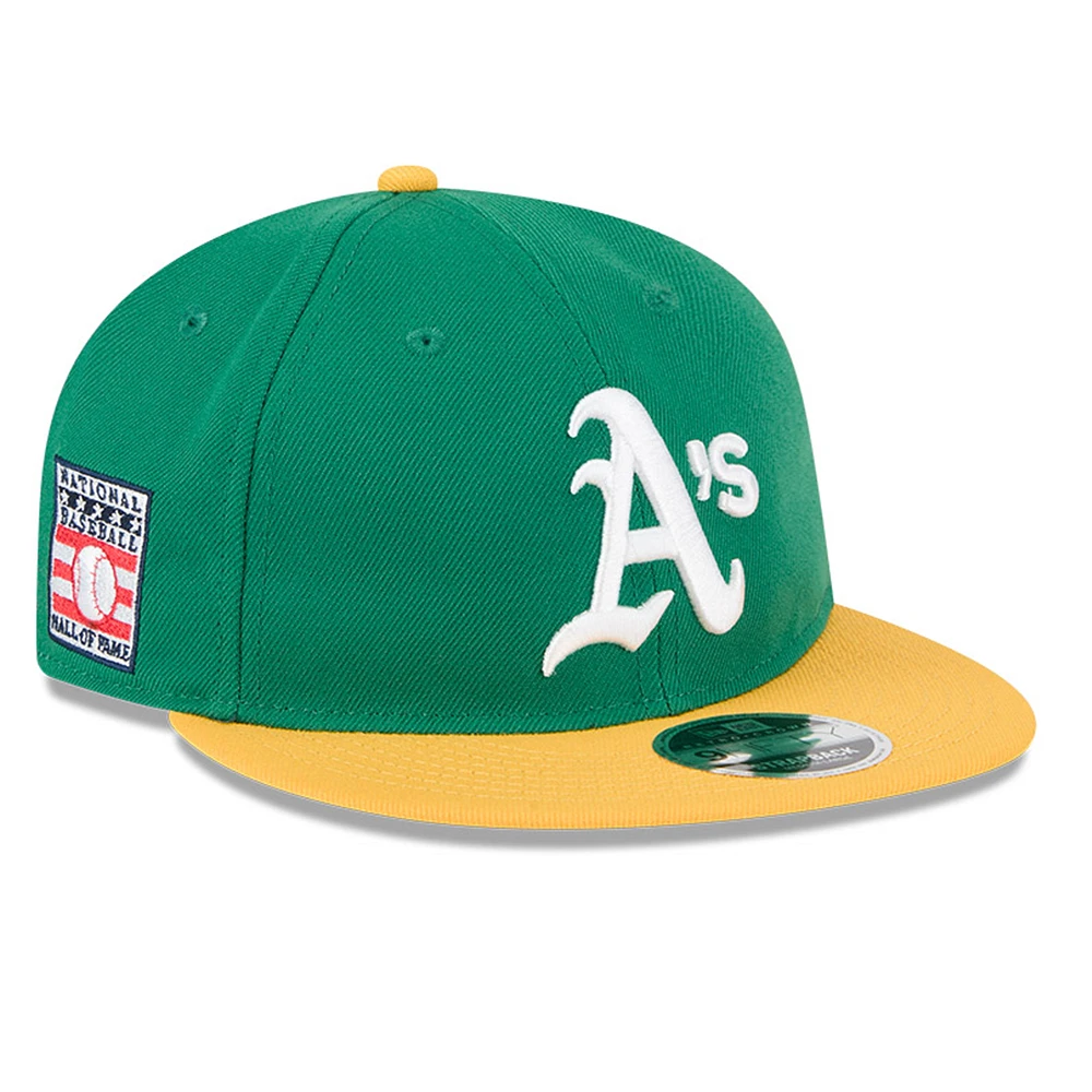 Men's New Era Green/Gold Athletics Baseball Hall of Fame Retro Crown 9FIFTY Adjustable Hat