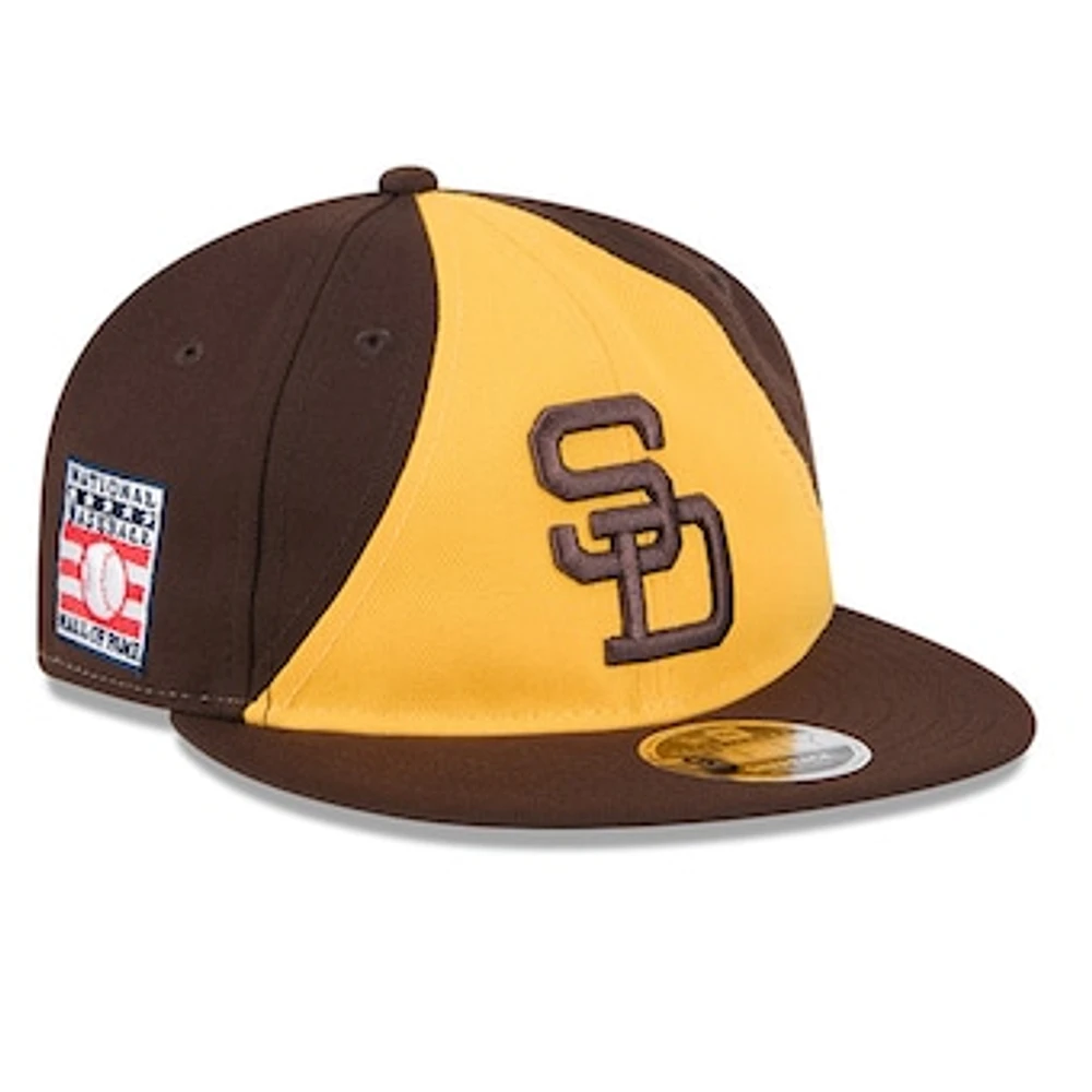 Men's New Era Brown/Gold San Diego Padres Baseball Hall of Fame Retro Crown 9FIFTY Adjustable Hat