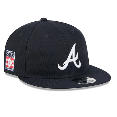 Men's New Era Navy Atlanta Braves Baseball Hall of Fame Retro Crown 9FIFTY Adjustable Hat
