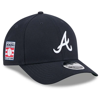 Men's New Era Navy Atlanta Braves Baseball Hall of Fame 9FORTY M-Crown Adjustable Hat