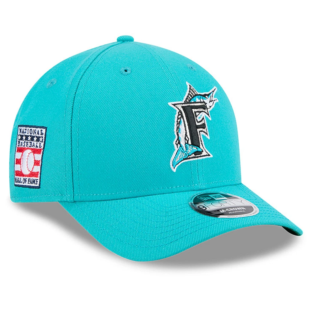 Men's New Era Teal Florida Marlins Baseball Hall of Fame 9FORTY M-Crown Adjustable Hat