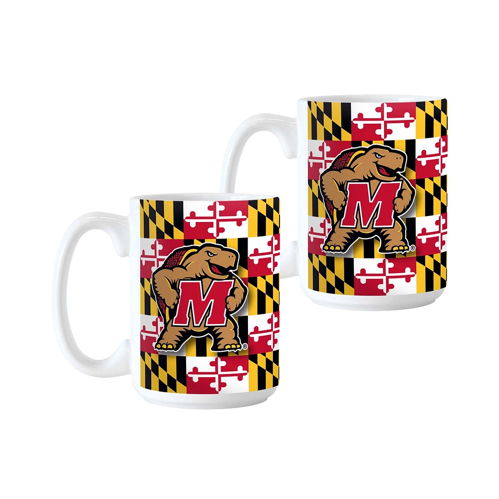 Maryland Terrapins Two-Pack 15oz. Flag Mug Set