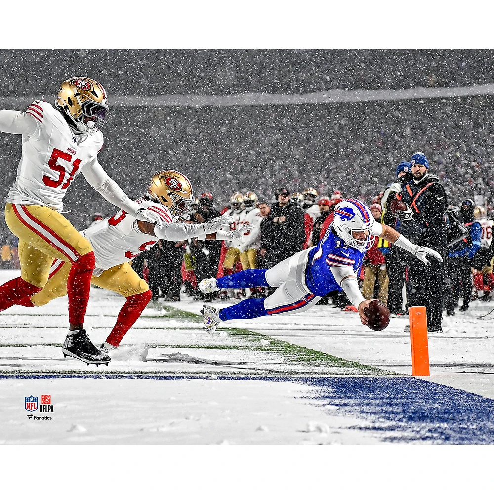Josh Allen Buffalo Bills Unsigned Diving Touchdown Photograph