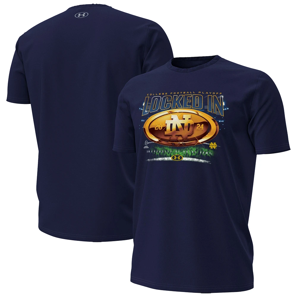 Men's Under Armour Navy Notre Dame Fighting Irish 2024 College Football Playoff Locked In T-Shirt