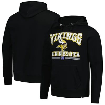 Men's '47 Black Minnesota Vikings Packed House Headline Pullover Hoodie