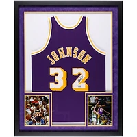 Magic Johnson Los Angeles Lakers Autographed SM Deluxe Framed Purple Mitchell & Ness Authentic Jersey