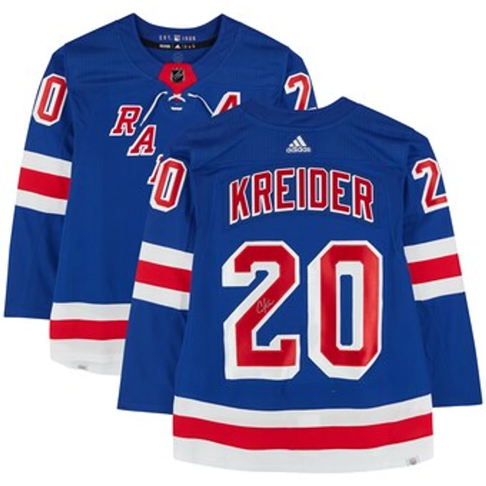 Chris Kreider New York Rangers Autographed Blue adidas Authentic Jersey