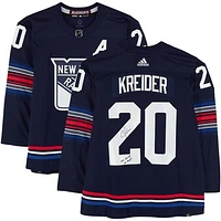 Chris Kreider New York Rangers Autographed Navy Alternate adidas Authentic Jersey with "No Quit in NY!" Inscription