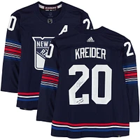 Chris Kreider New York Rangers Autographed Navy Alternate adidas Authentic Jersey with "No Quit in NY!" Inscription