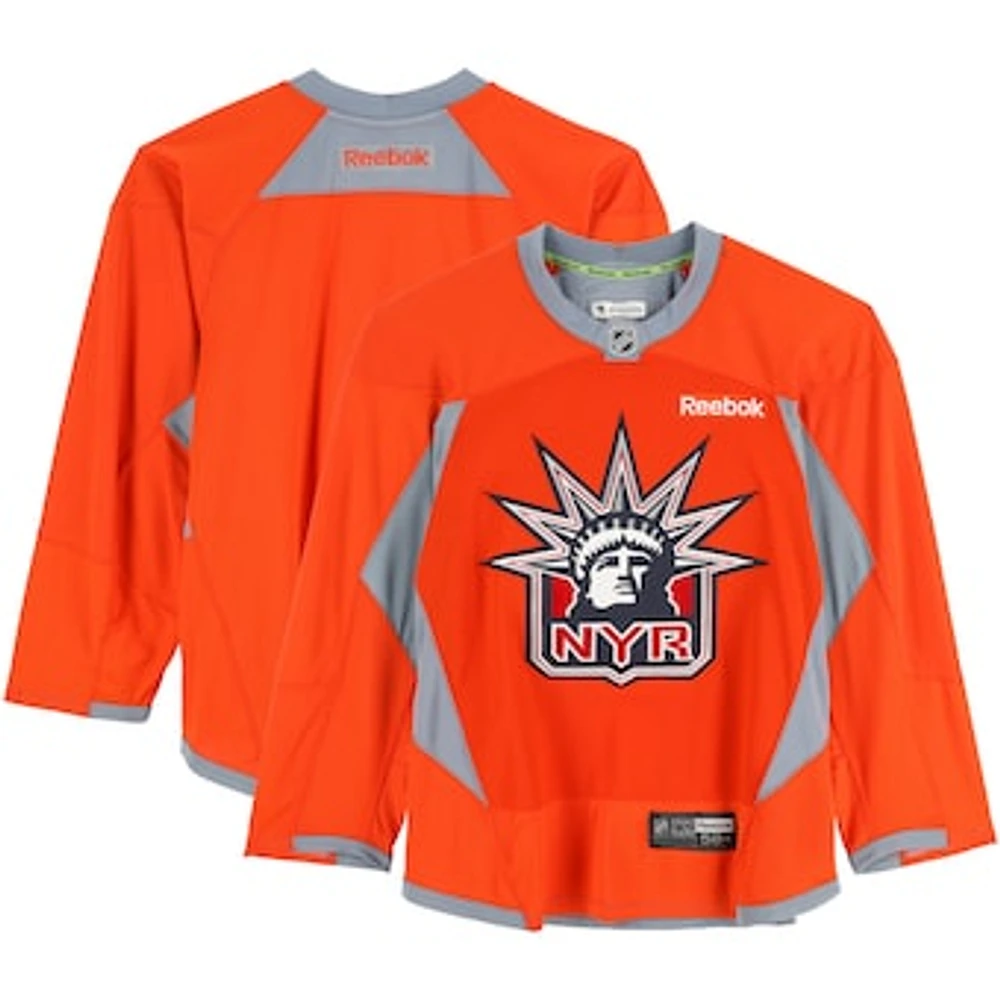 New York Rangers Practice-Used Orange Liberty Jersey
