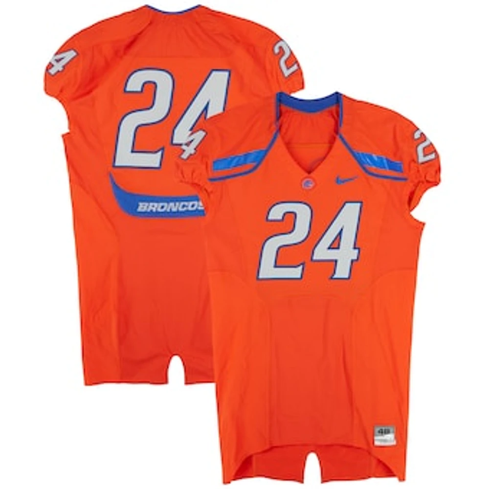 Boise State Broncos Team-Issued #24 Orange Nike Jersey from the 2009-12 NCAA Football Seasons - Size 48+4