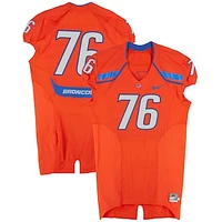 Boise State Broncos Team-Issued #76 Orange Nike Jersey from the 2009-12 NCAA Football Seasons - Size 48+4