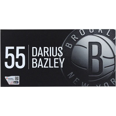 Darius Bazley Brooklyn Nets Player-Issued #55 Black Nameplate from the 2023-24 NBA Season