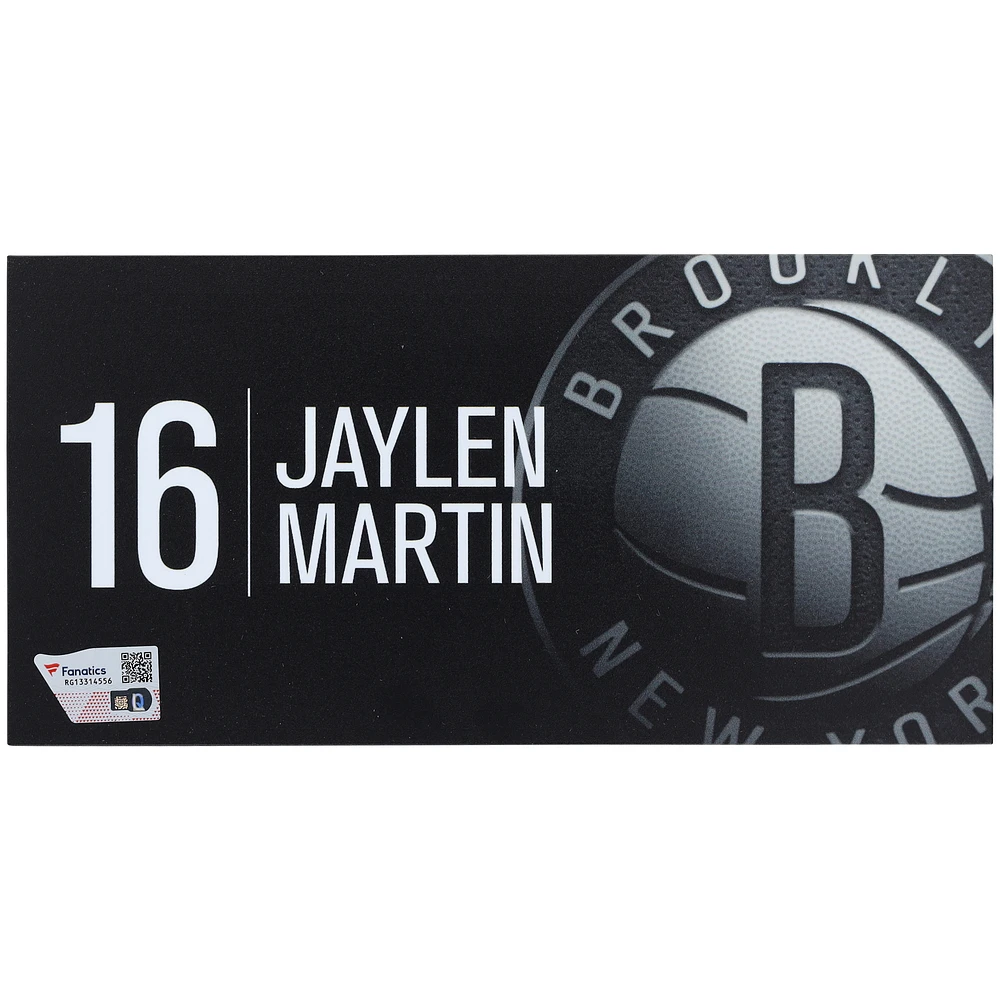 Jaylen Martin Brooklyn Nets Player-Issued #16 Black Nameplate from the 2024-25 NBA Season