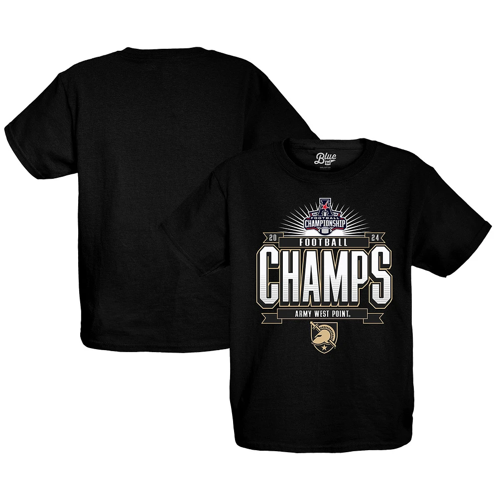 Youth Blue 84 Black Army Black Knights 2024 AAC Football Conference Champions Locker Room T-Shirt
