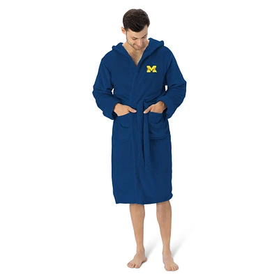 Men's The Northwest Group Navy Michigan Wolverines Hooded Silk-Touch Bath Robe