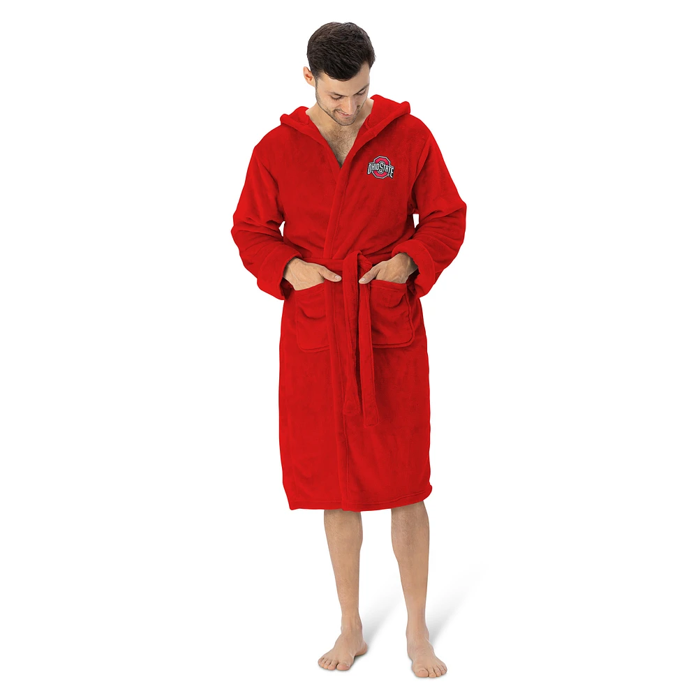 Men's The Northwest Group Scarlet Ohio State Buckeyes Hooded Silk-Touch Bath Robe