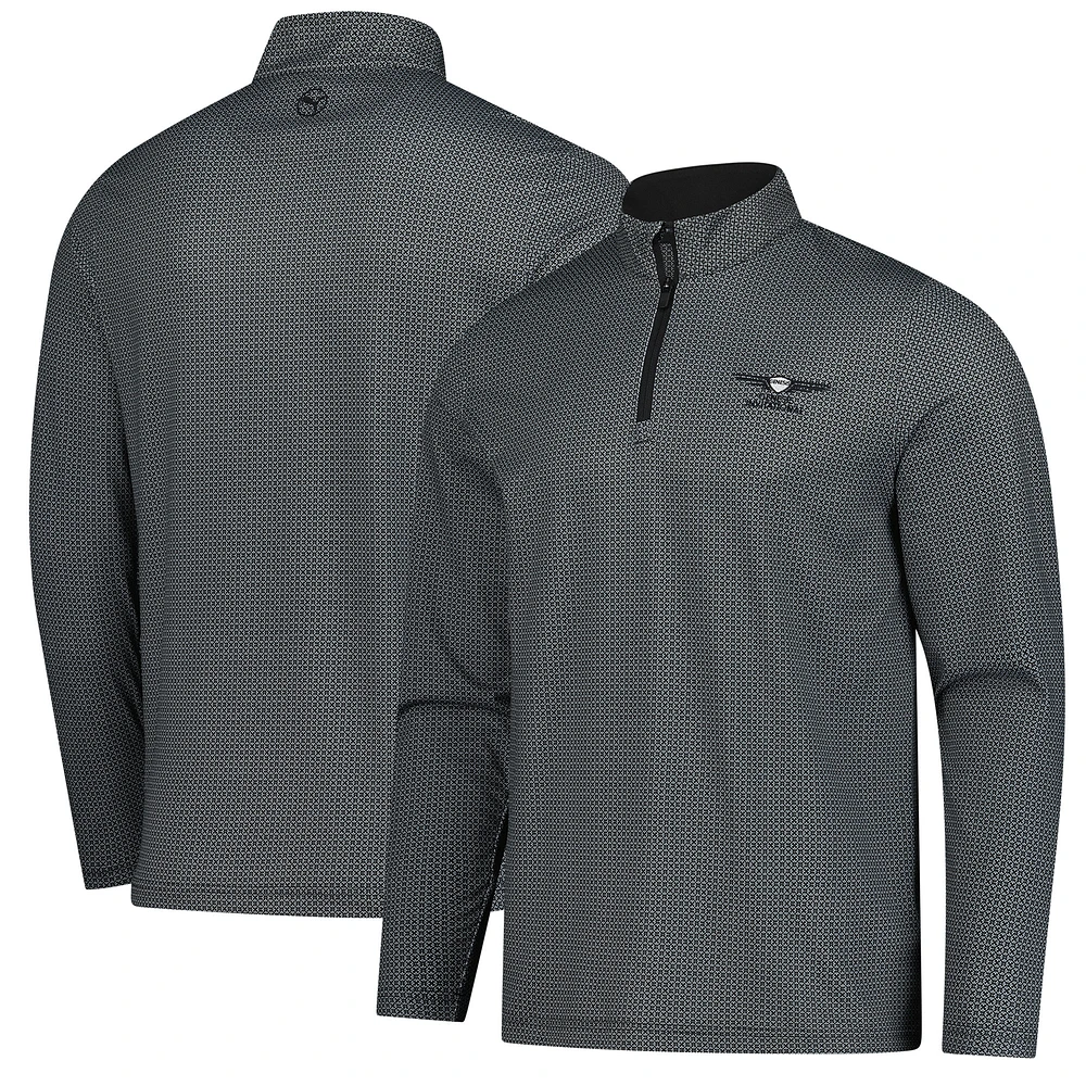 Men's Puma Black Genesis Invitational Pure 2.0 Tile Quarter-Zip Pullover