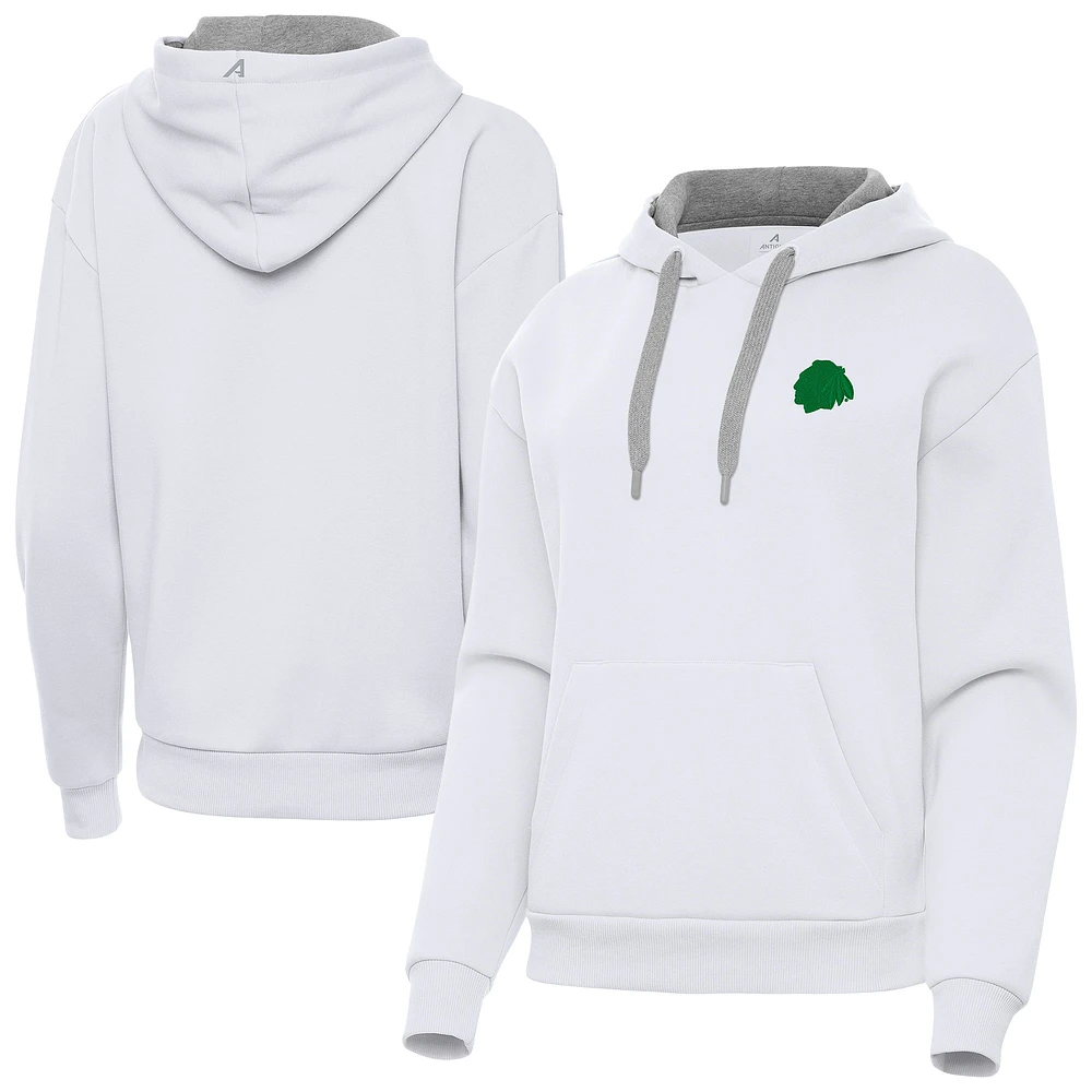 Women's Antigua Chicago Blackhawks St. Patrick's Day Victory Pullover Hoodie