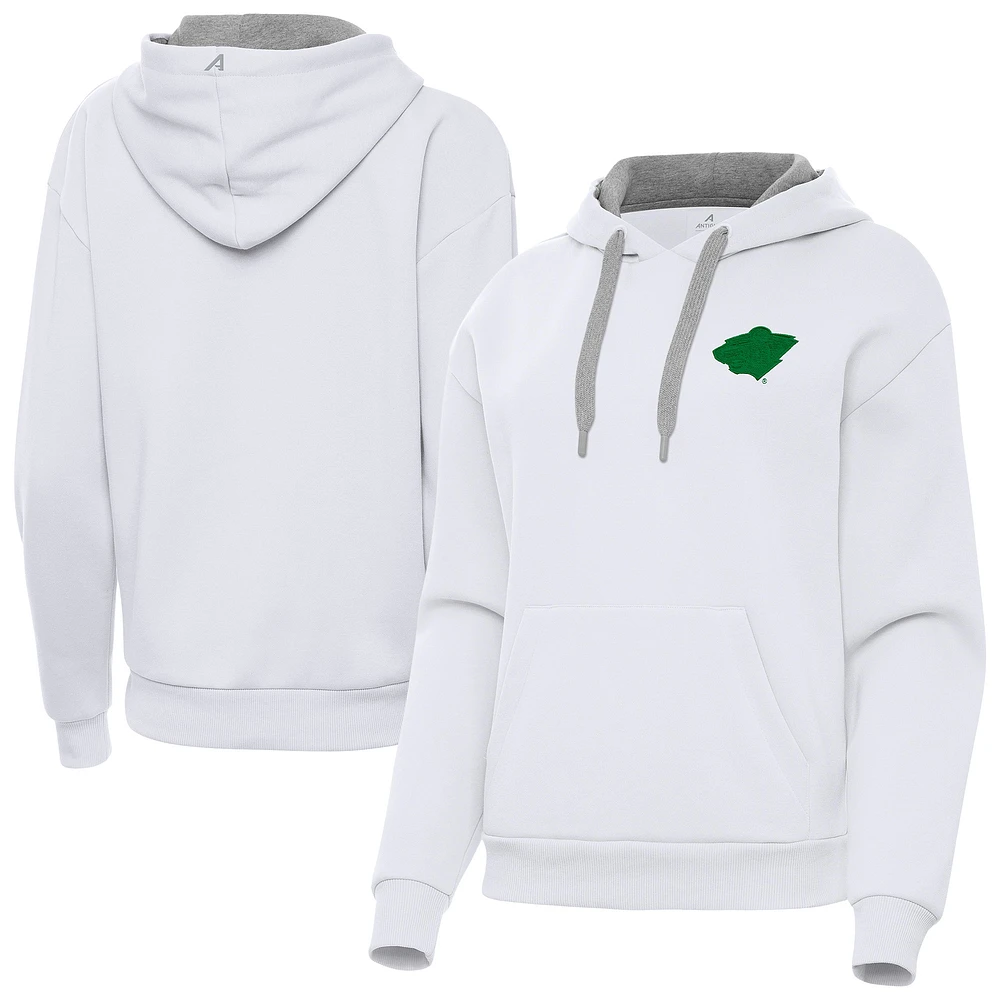 Women's Antigua Minnesota Wild St. Patrick's Day Victory Pullover Hoodie