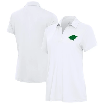 Women's Antigua Minnesota Wild St. Patrick Era V-Neck Polo